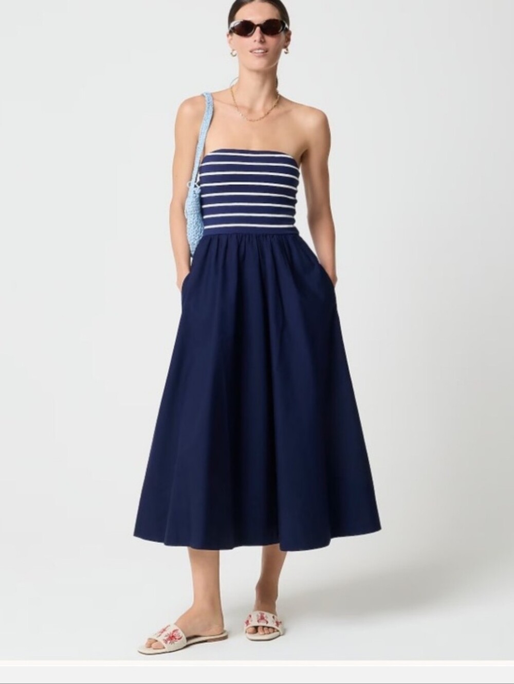 J crew Mixed-media midi dress Removal Straps